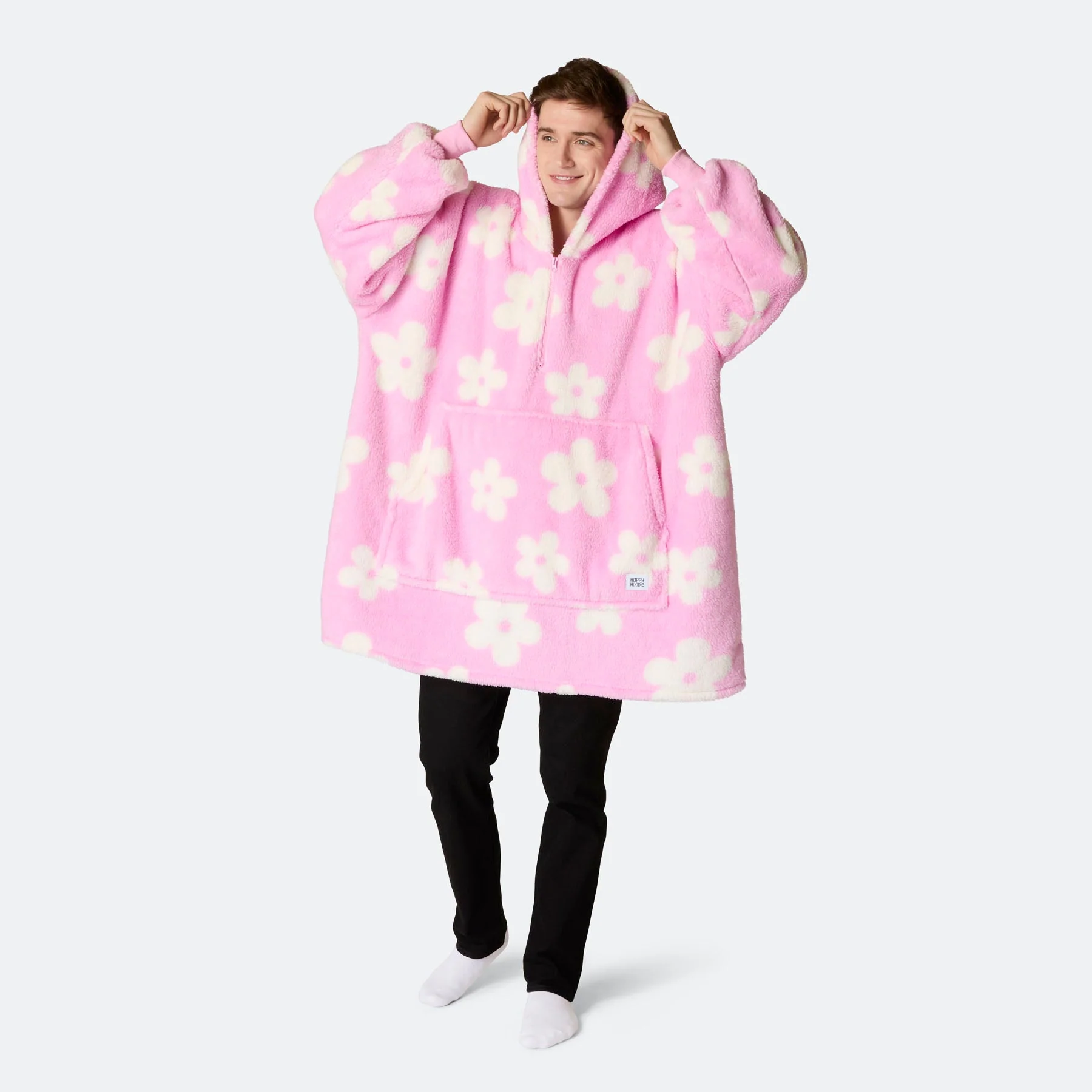 Pinker Blumen Teddy HappyHoodie