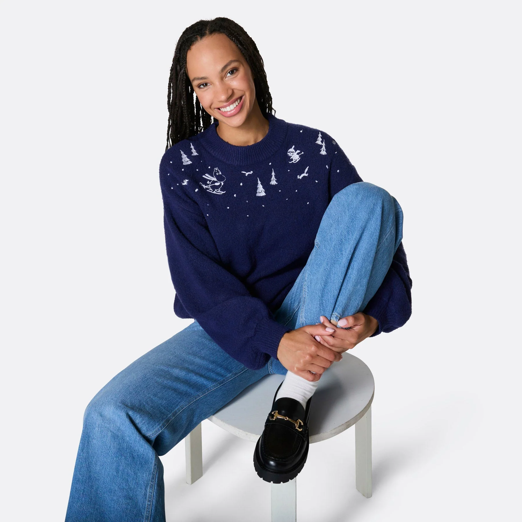 Mumins Oversized Weihnachtspullover Damen