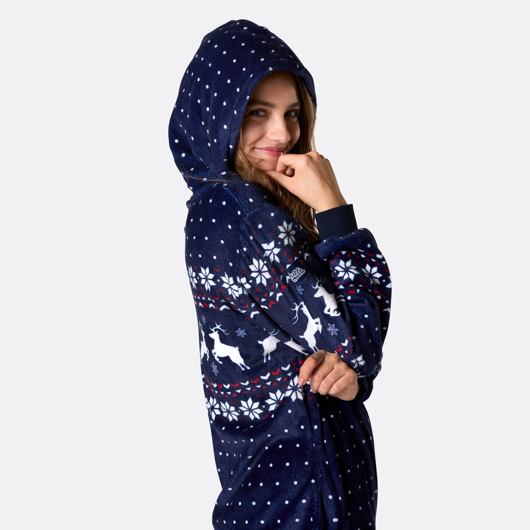Blauer Weihnachts-Onesie Damen