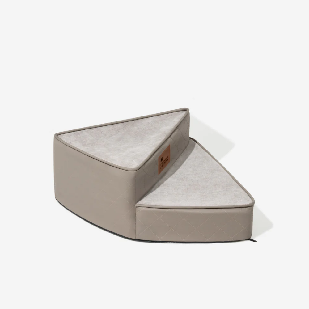 Luxe Water-repellent Faux Leather Removable Spiral Pet Stairs - StepEase