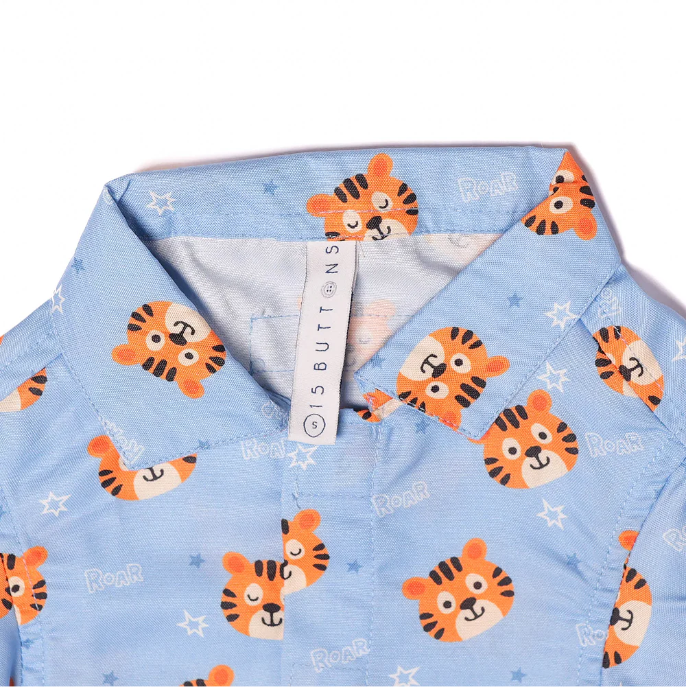 15 Furries Tiger Shirt for Cats (Orange and Blue)