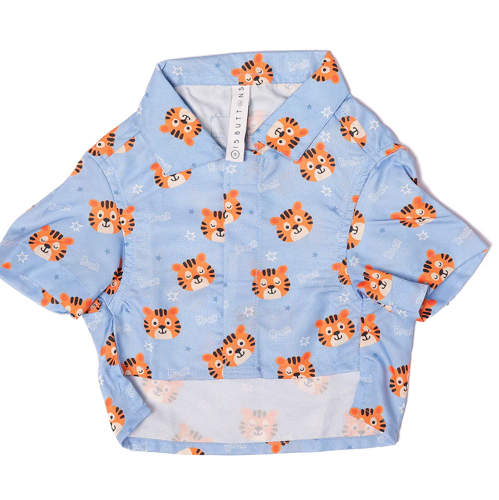 15 Furries Tiger Shirt for Cats (Orange and Blue)