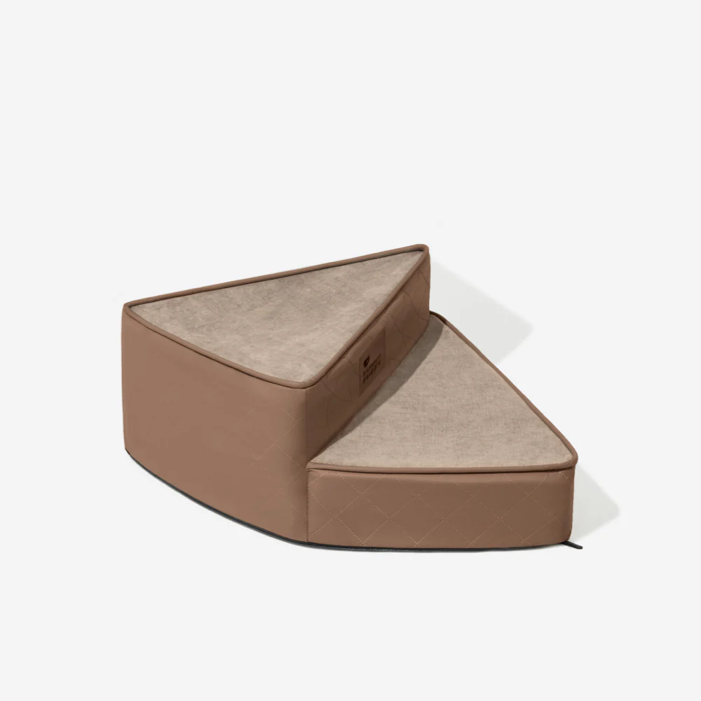 Luxe Water-repellent Faux Leather Removable Spiral Pet Stairs - StepEase