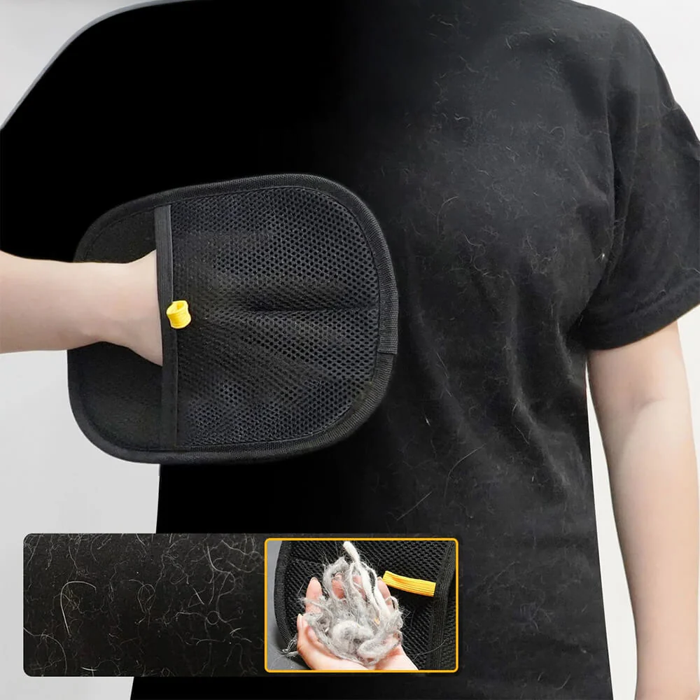 Pet Hair Removal Glove with Dual-Sided Electrostatic Bristles