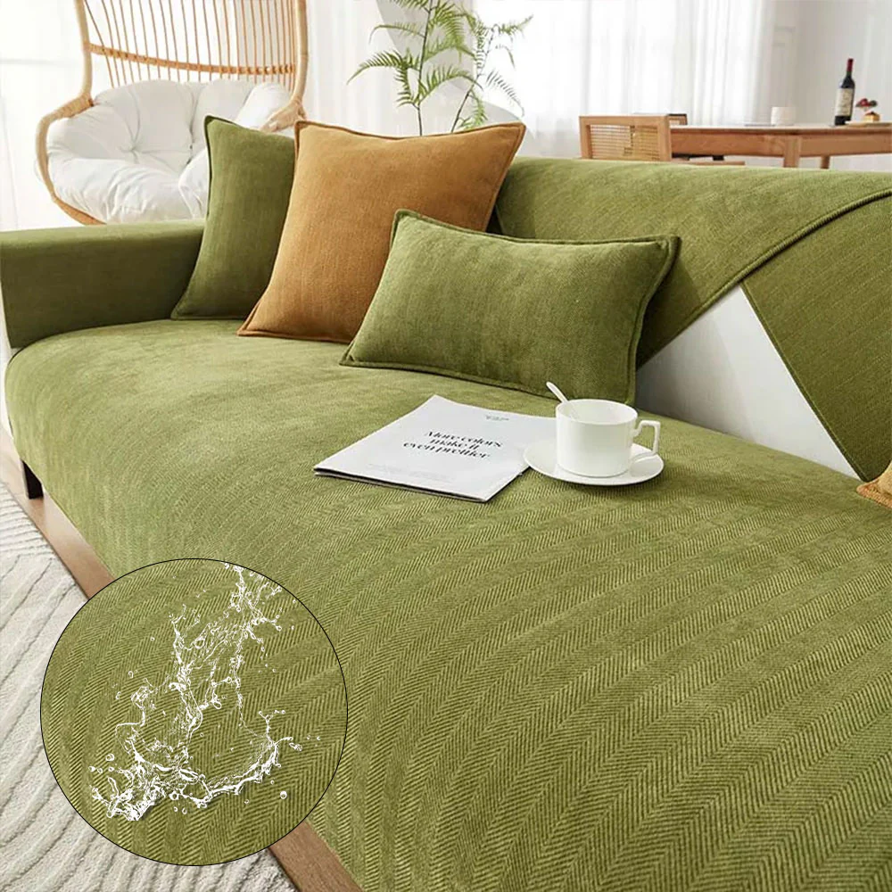 Herringbone Chenille Fabric Waterproof & Antifouling Couch Covers