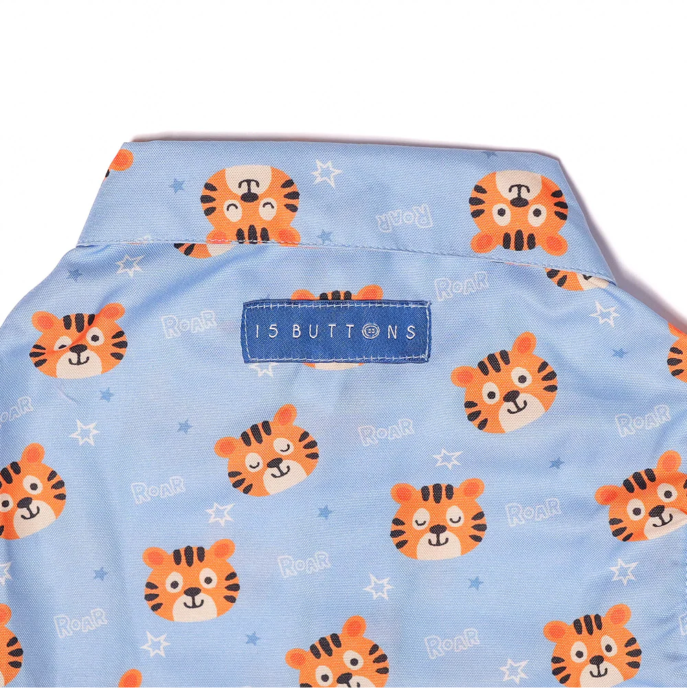 15 Furries Tiger Shirt for Cats (Orange and Blue)
