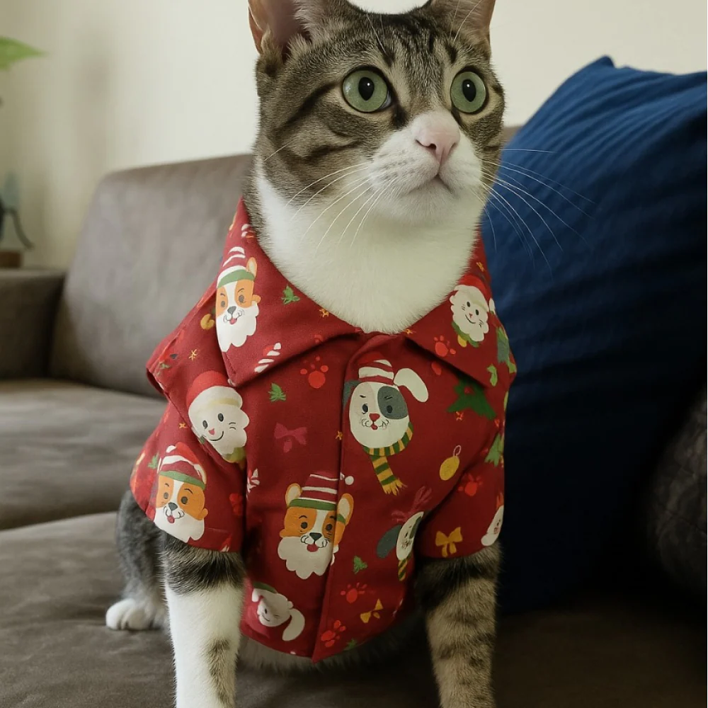15 Furries Santa Paws Joy Shirts for Cats
