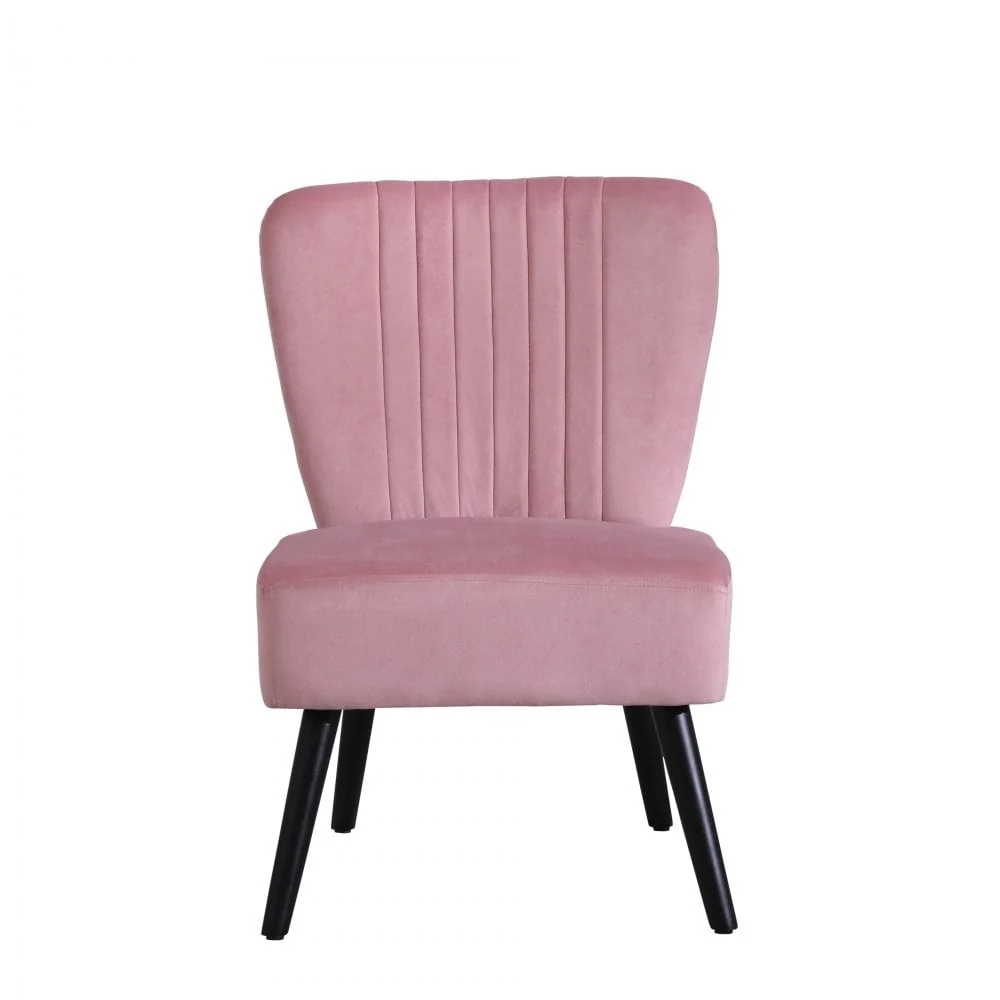 Neo Molveno Dusky Pink Crushed Velvet Shell Accent Chair