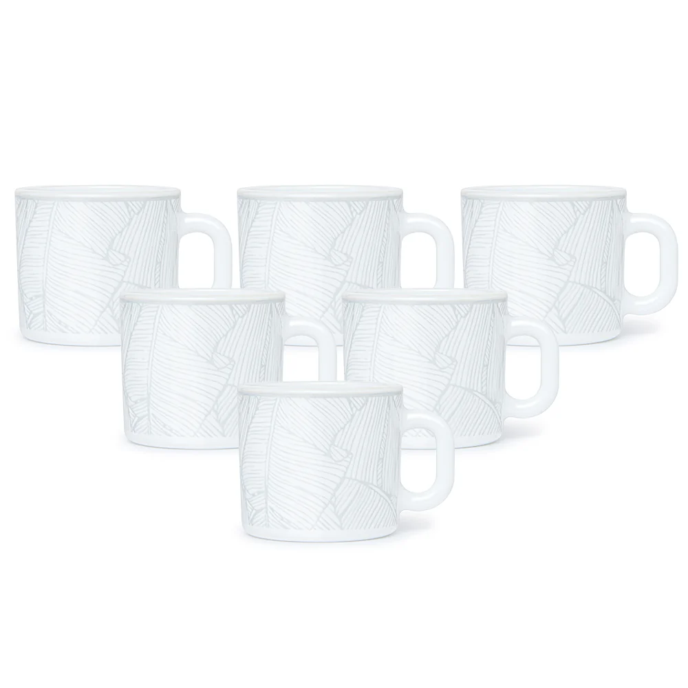 Larah By Borosil Ivy Mug Set, 100ml x 6