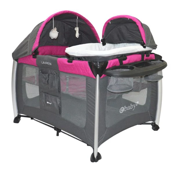 Cuna Corral De Lujo Lauren Eb730 Ebaby Rosado