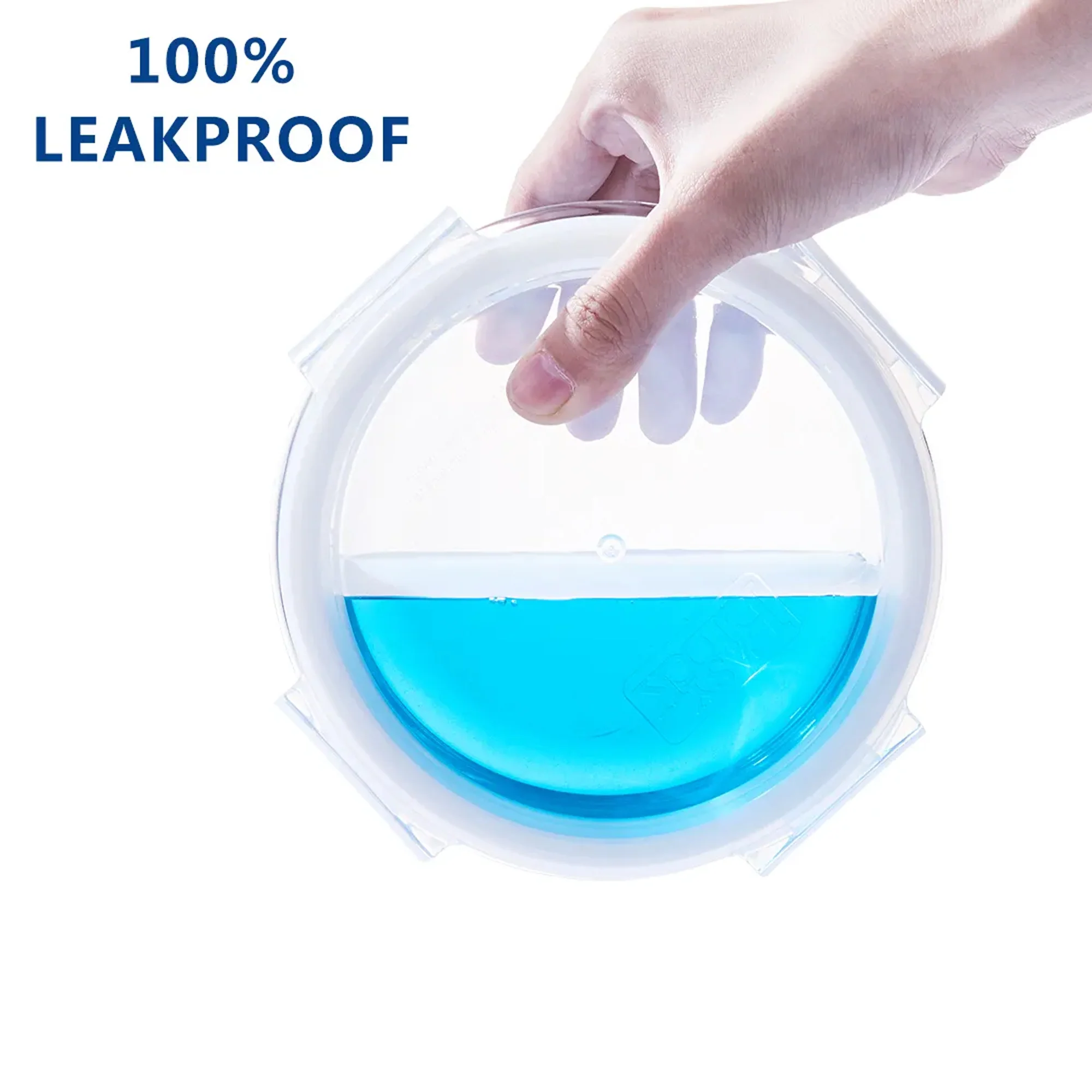 Aqua 3 Piece Circular Food Storage Container Set Clear