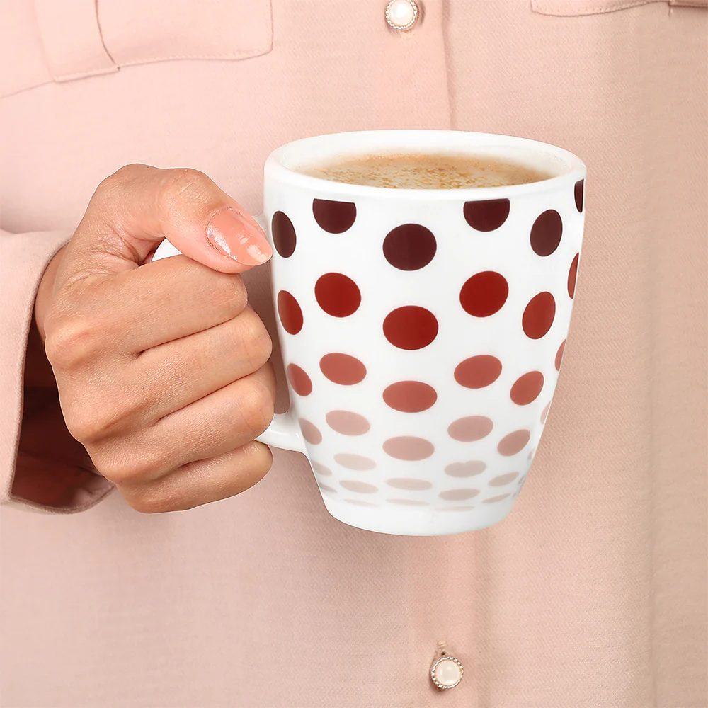 Larah by Borosil Polka Red Mug, 390ml