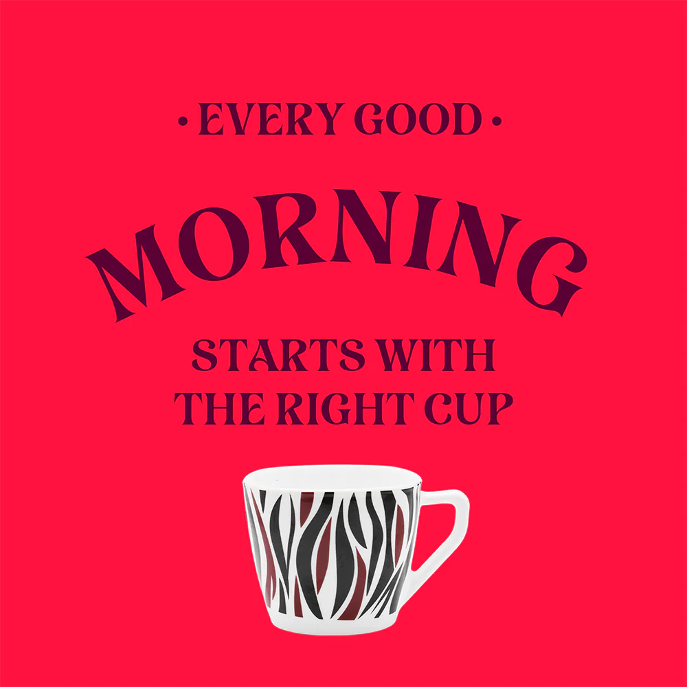 Larah By Borosil Rocky Brown Cup Set, 220ml x 6