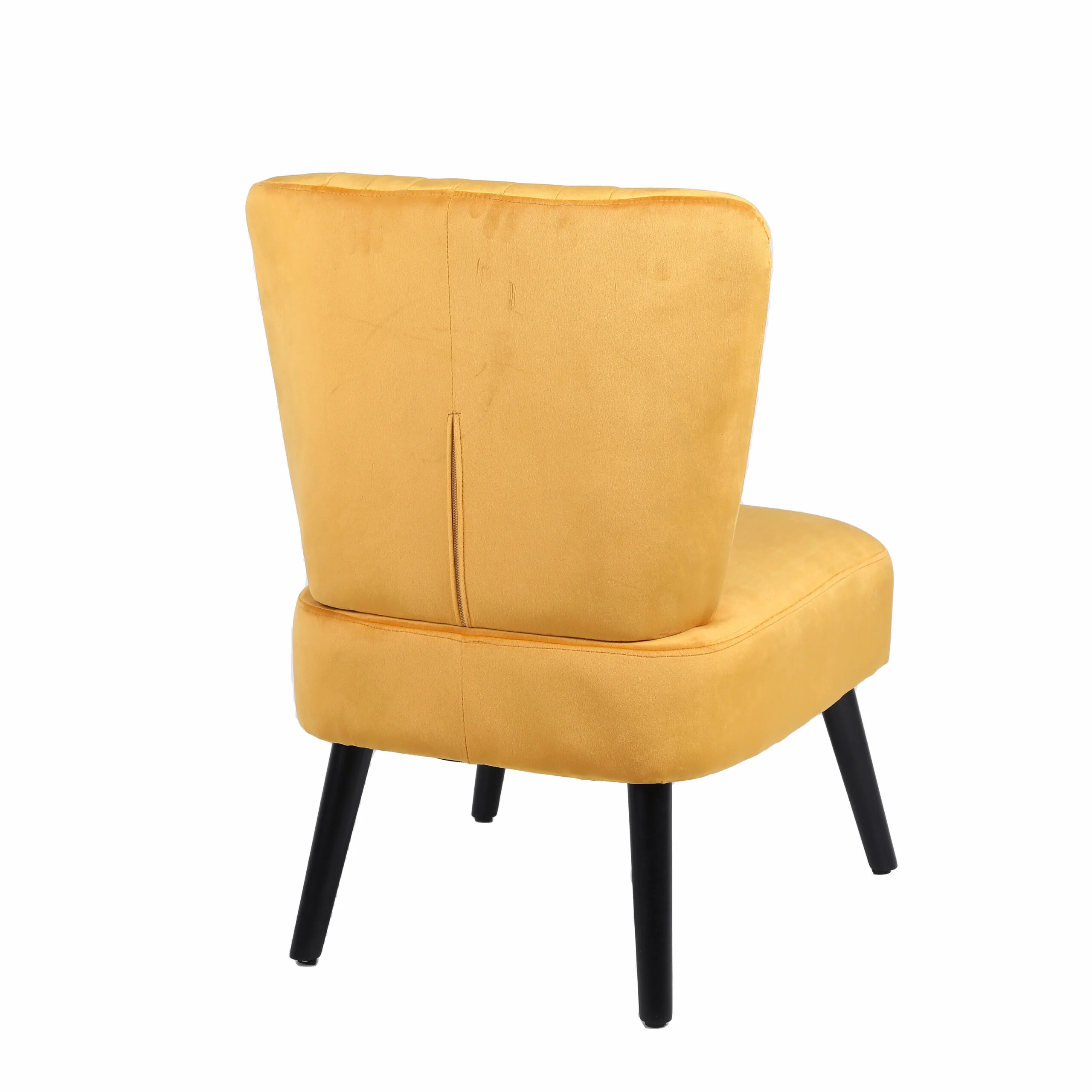 Neo Ostuni Mustard Yellow Crushed Velvet Shell Accent Chair
