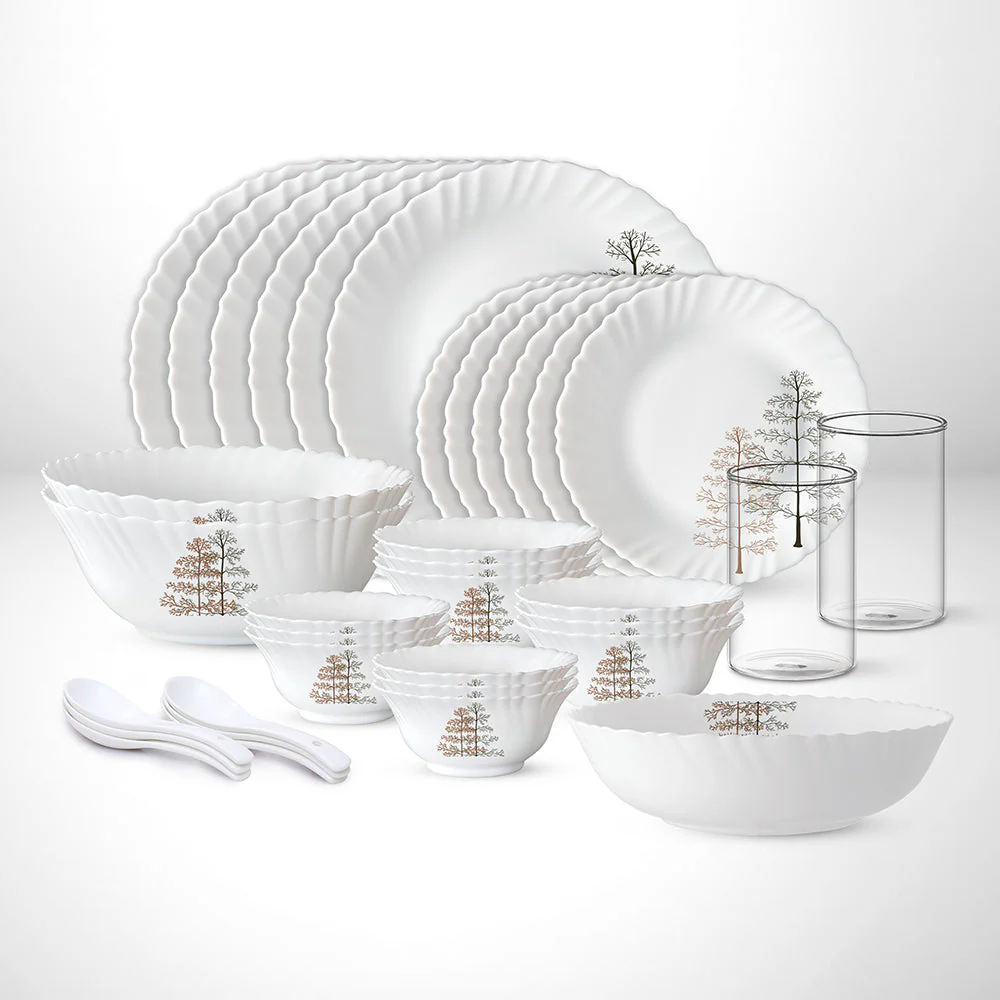 Larah by Borosil Pine Dinner Set, 12 pc
