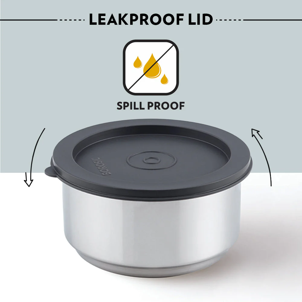 Borosil Carryfresh Lunchbox, Set of 2, Large, 280ml