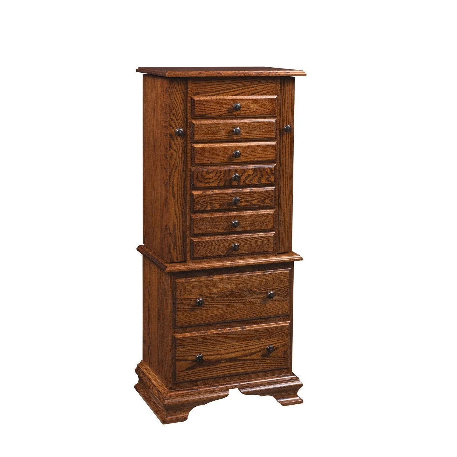 Amish Deluxe Clock Base Jewelry Armoire