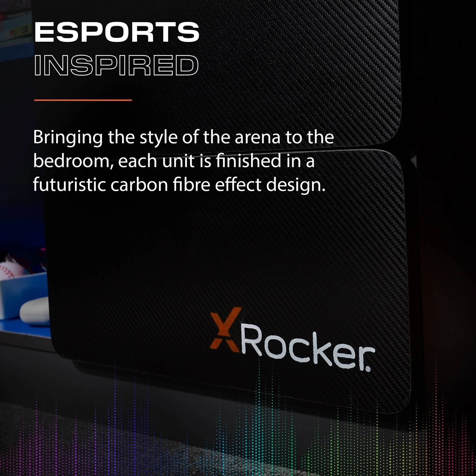 Carbon-Tek LED Chest of 3 Drawers - Grey / Blue RGB