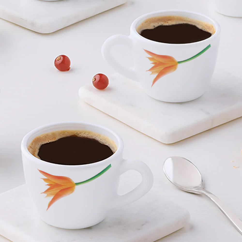 Larah by Borosil Firefly Cup Set, 140ml x 6