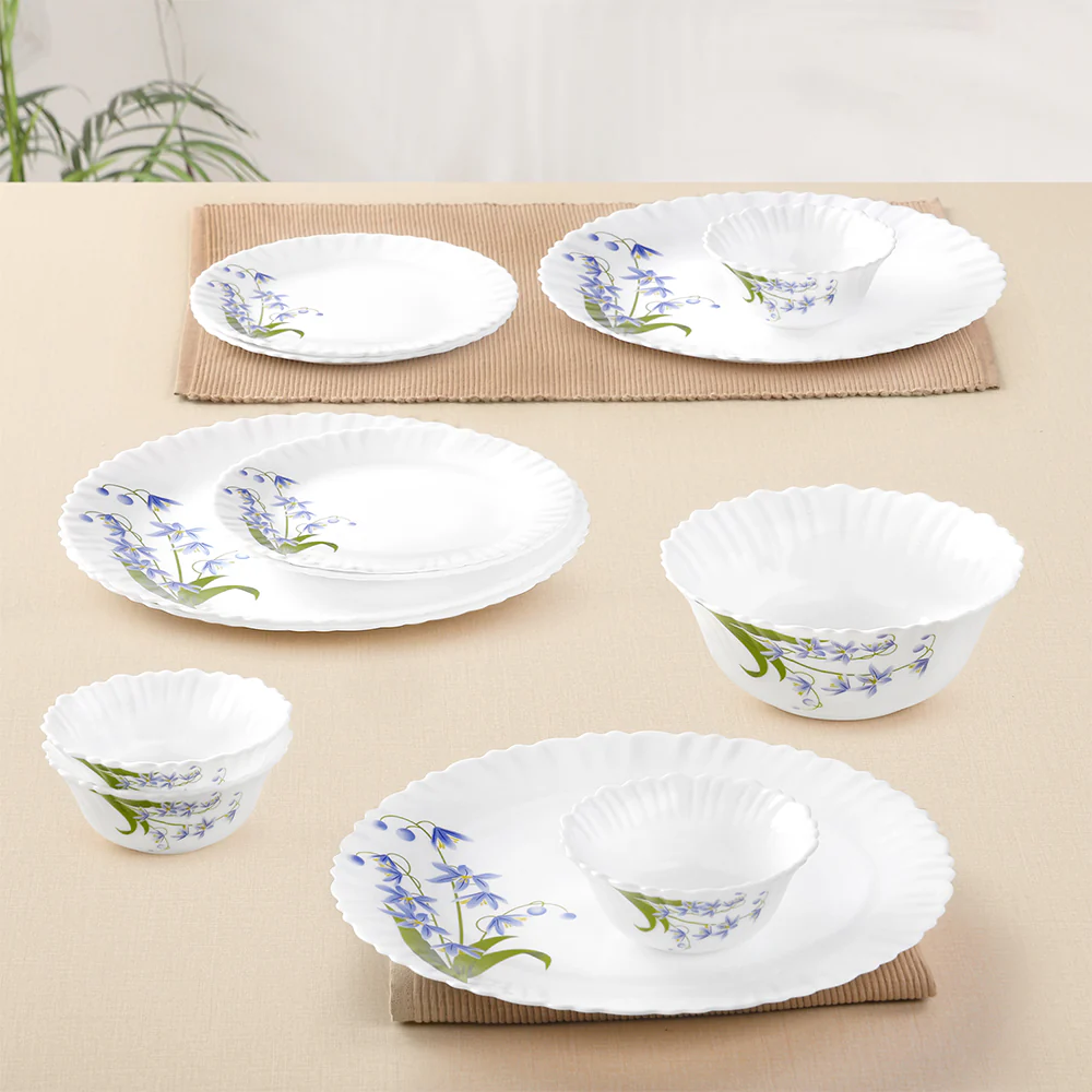 Larah by Borosil Lavender Dinner Set, 13 pc