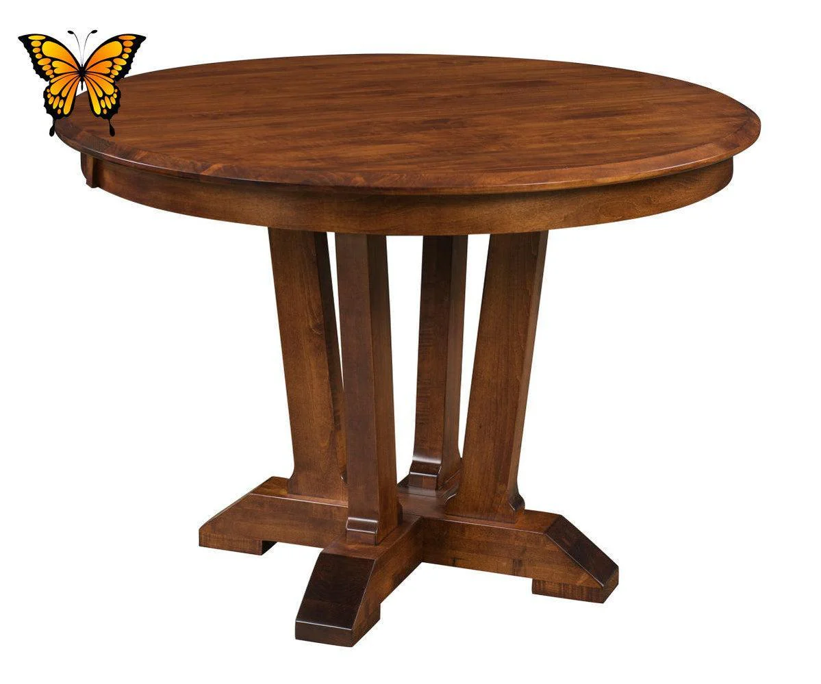 Amish Harper Round Single Pedestal Table