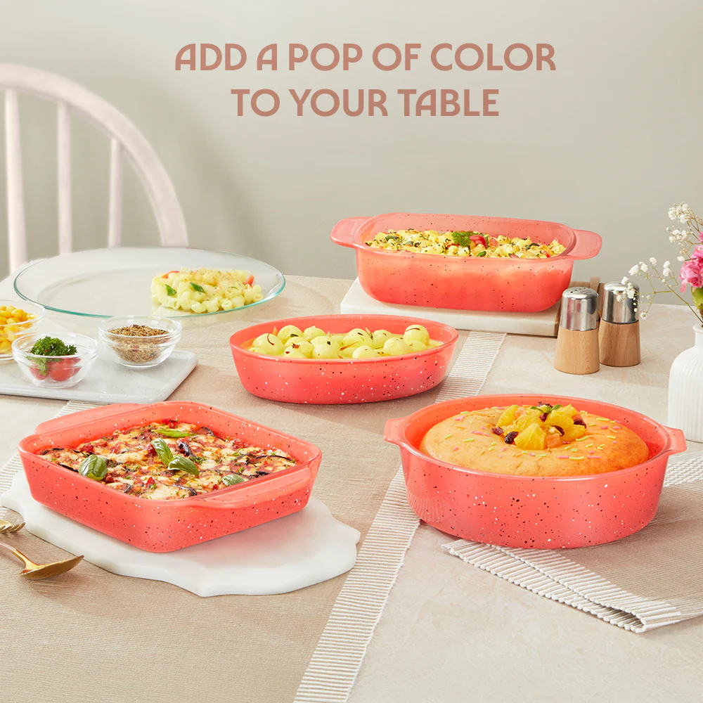 Colors Kube Pink Round Cake Dish
