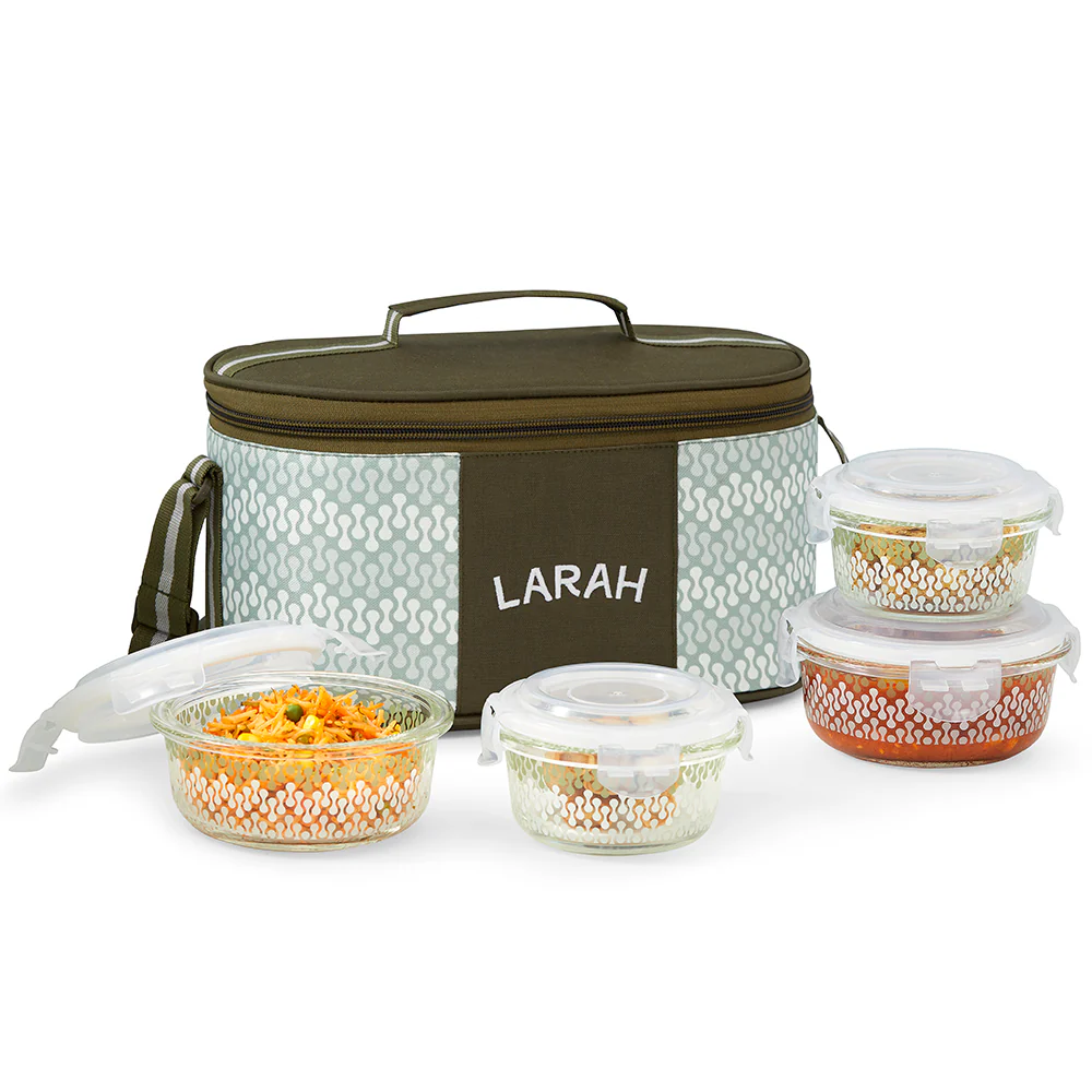 Larah Gracia Fusion Glass Lunchbox, Set of 4
