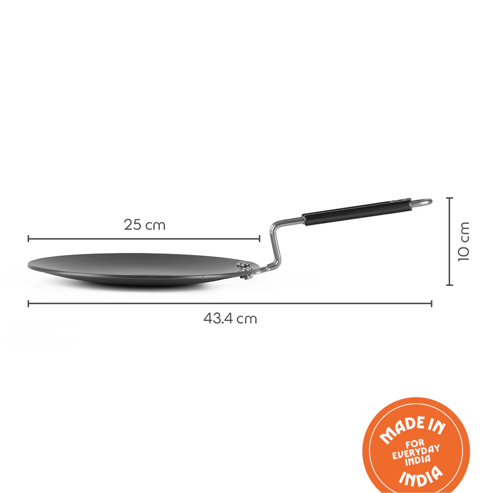 Hard Anodized Concave Tawa, 25 cm