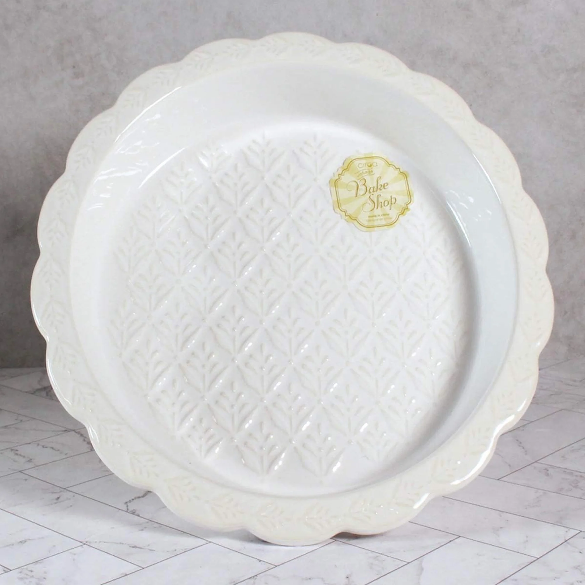 Ciroa Print Ceramic Pie Dish White
