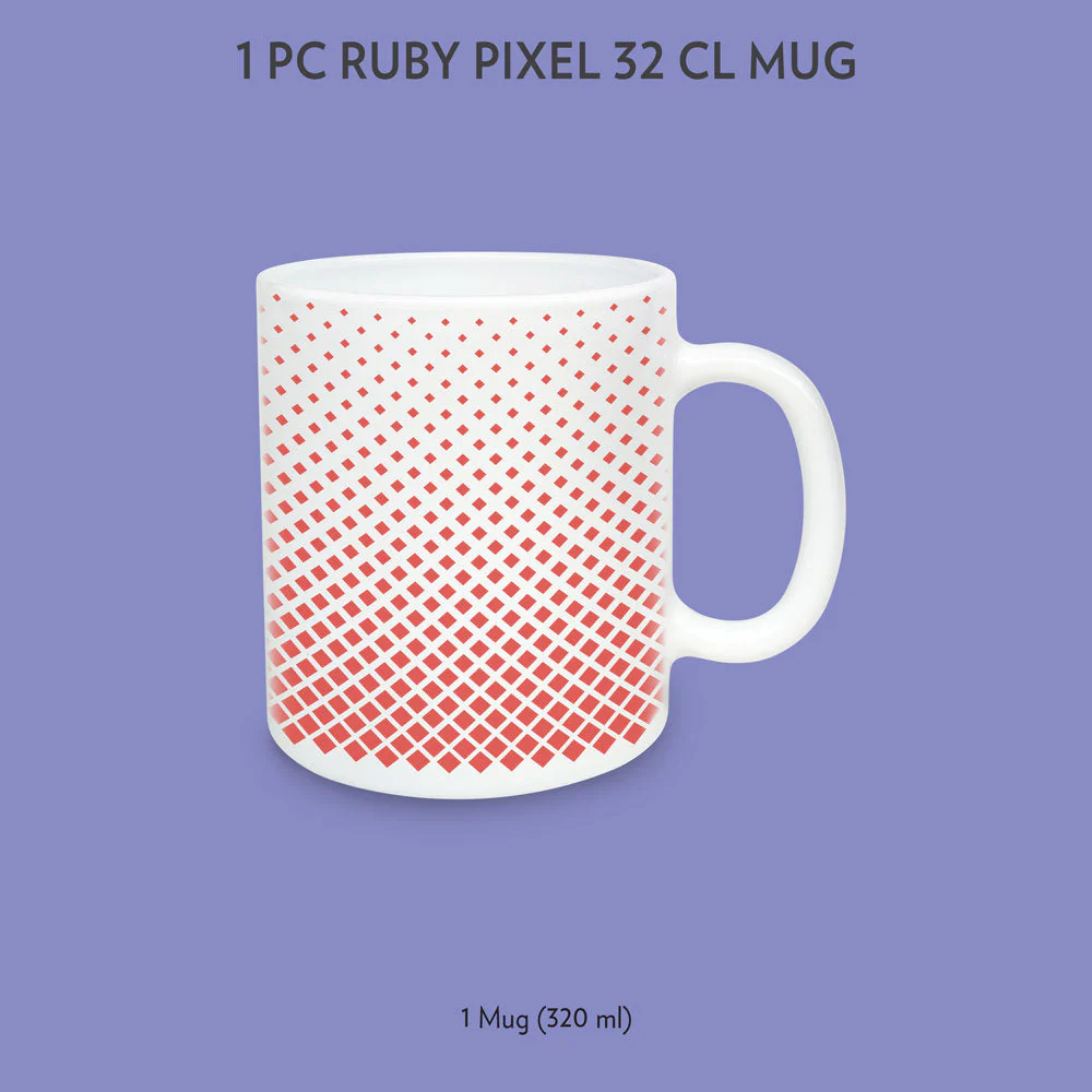 Larah by Borosil Ruby Pixel Mug, 320ml