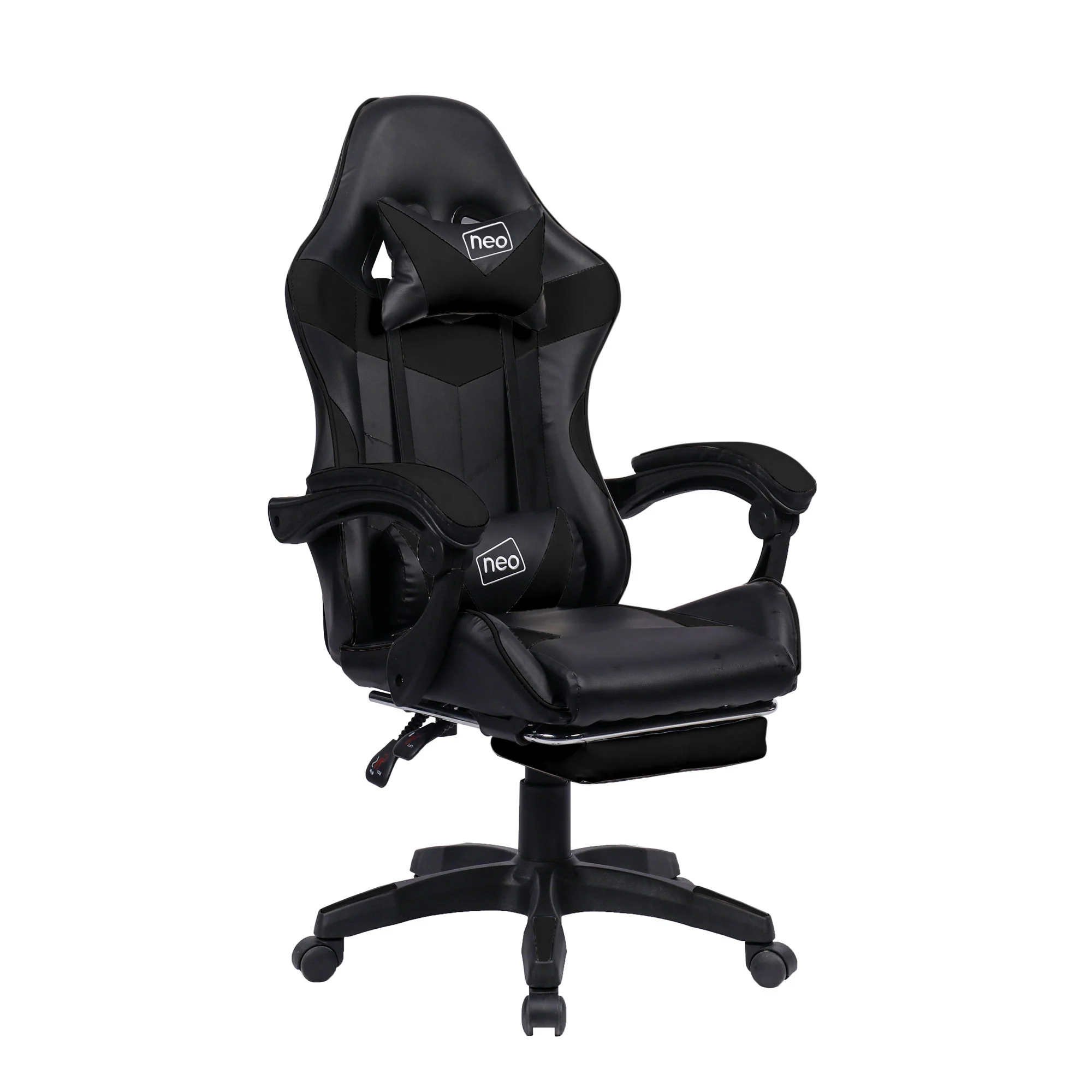Neo Gaming Chair Black PU Leather with Footrest