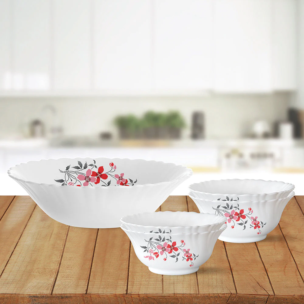 Larah by Borosil Fiore Pudding Set, 5 pc (Mini)