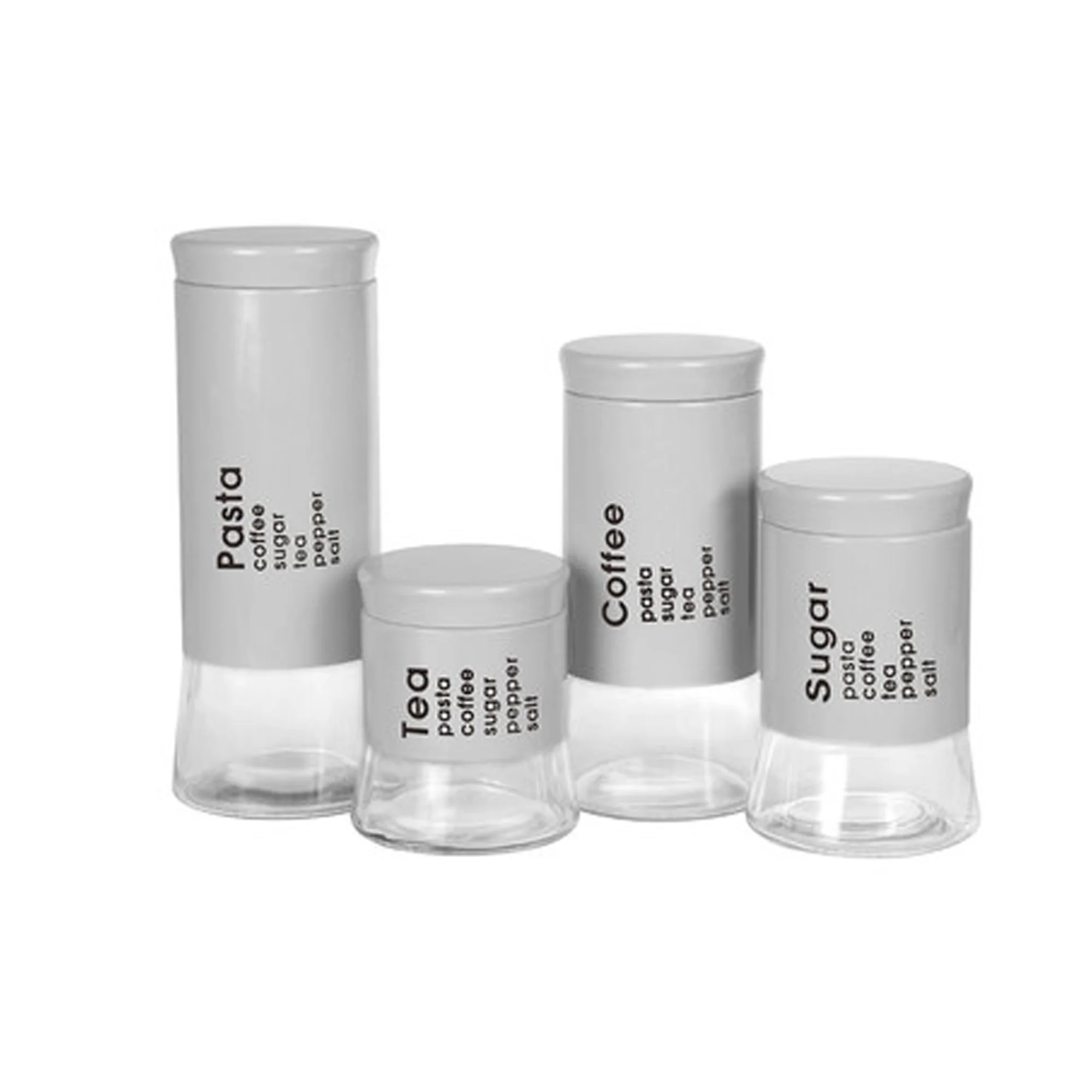 CH 4 Piece Canister Set with Writing Grey