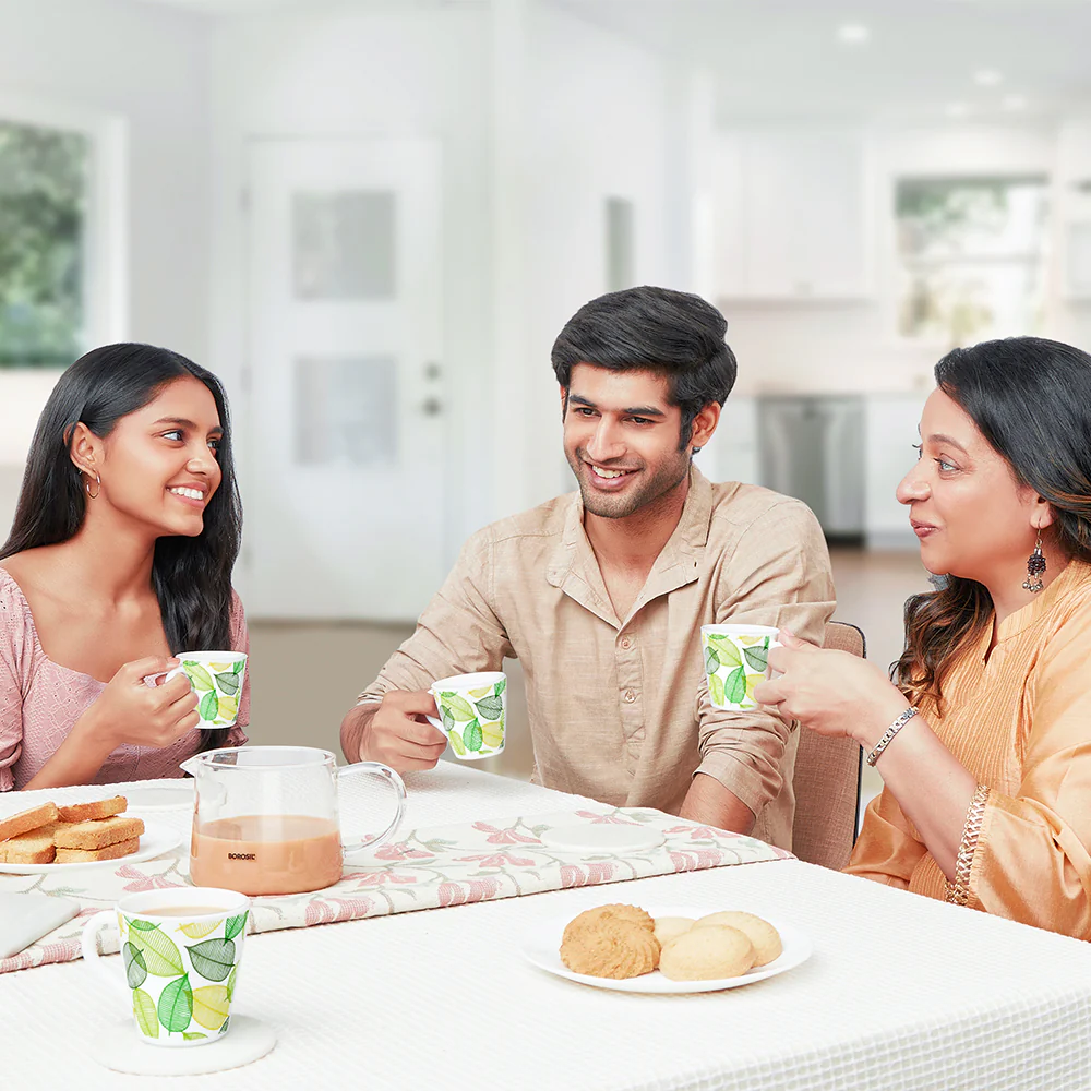 Larah by Borosil Novelty Noma Mug Set, 160ml x 6