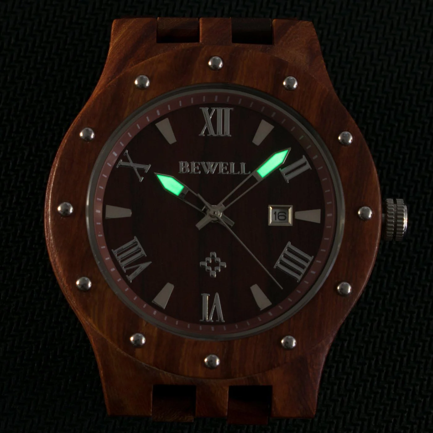 Men's Wooden Watches Handmade Analog Quartz Luminous Wristwatch