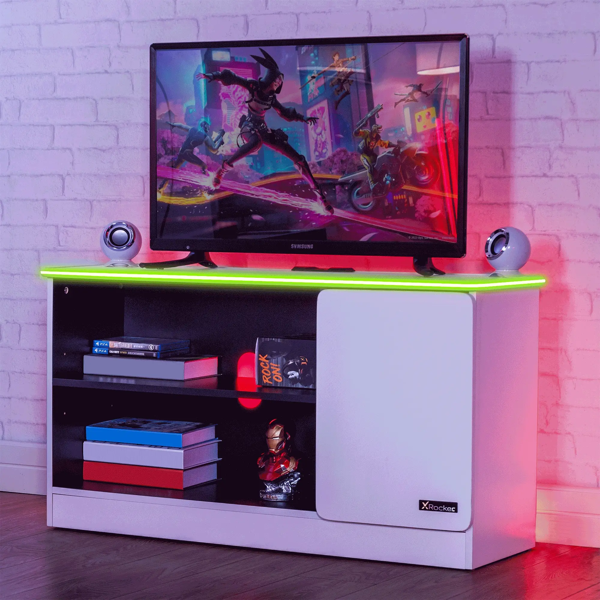 Carbon-Tek LED TV Media Unit - White RGB