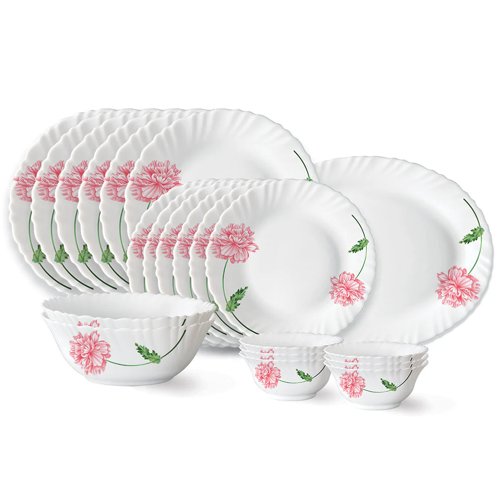 Larah by Borosil Red Mist Dinner Set, 10 pc