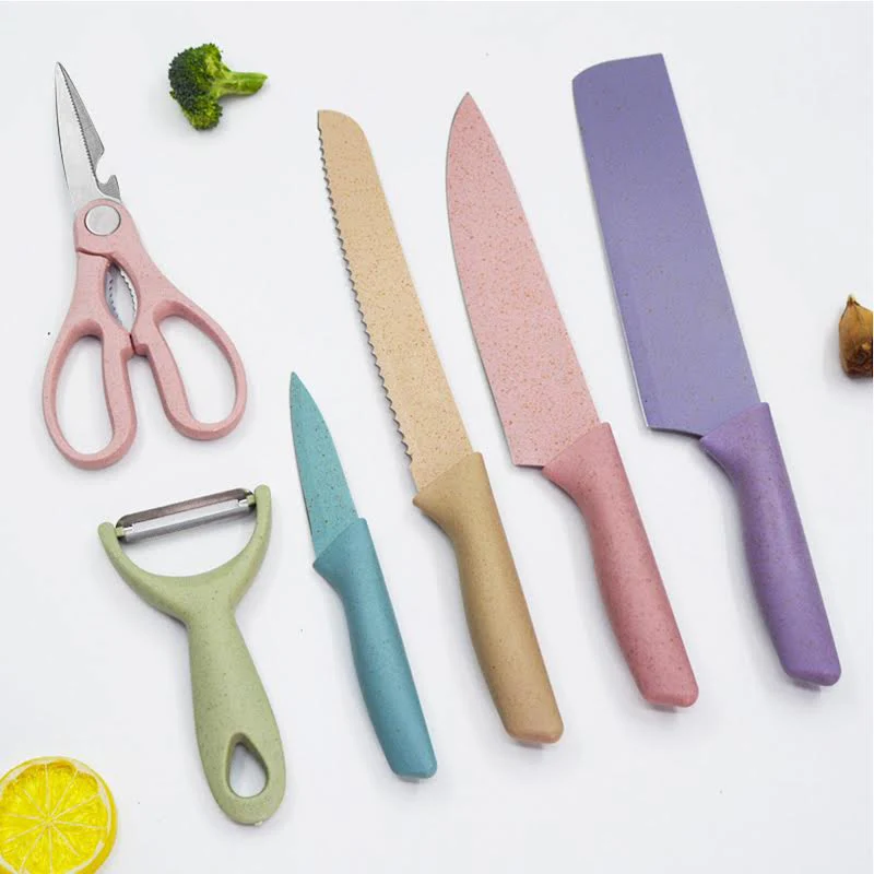 6 Piece Knife Set Multicoloured