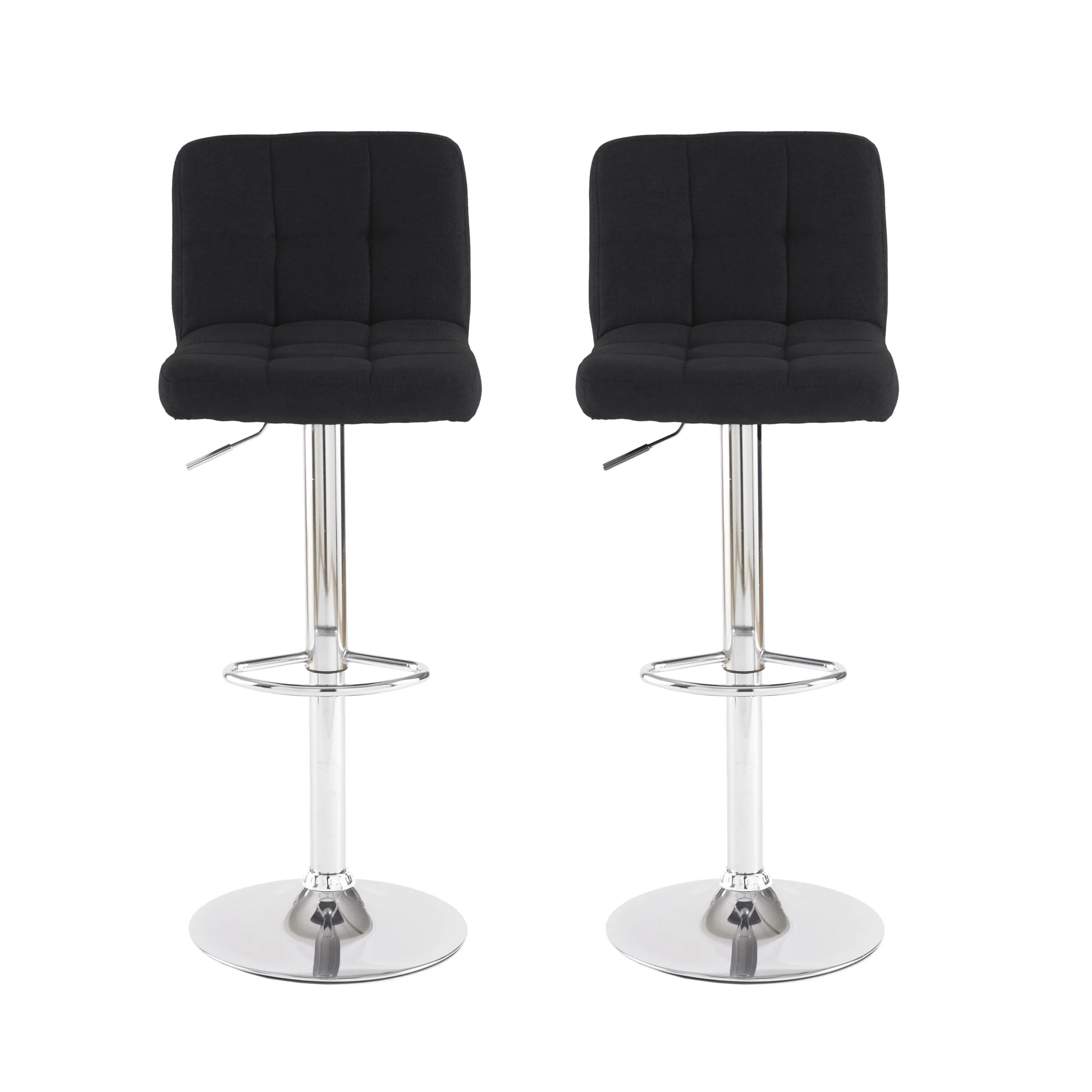 Neo Black Fabric Cuban Bar Stools