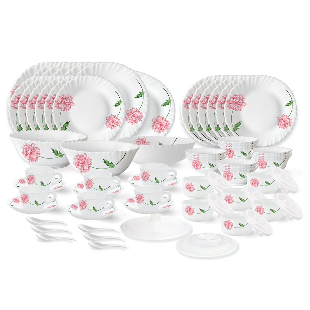 Larah by Borosil Red Mist Dinner Set, 10 pc