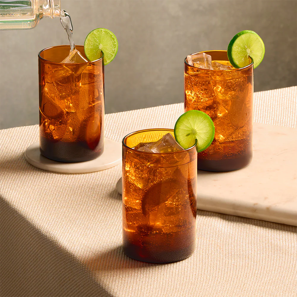 Borosil Vision Amber Glass, Set of 6, 295ml