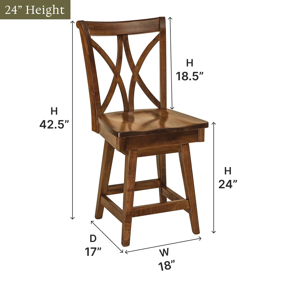 Amish Callahan Swivel Bar Chair