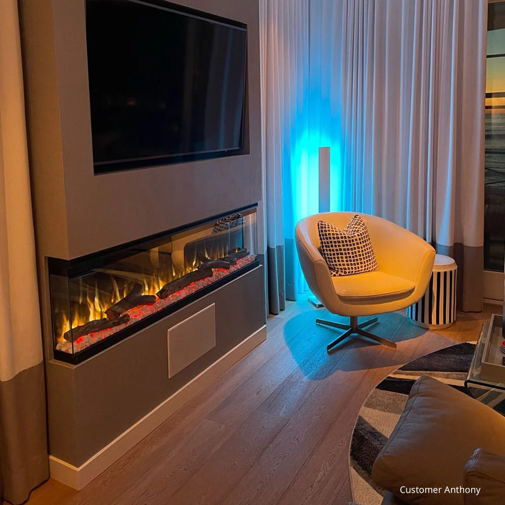 Sideline Infinity Pro 60 Inch 3 Sided Recessed Smart Electric Fireplace 80046