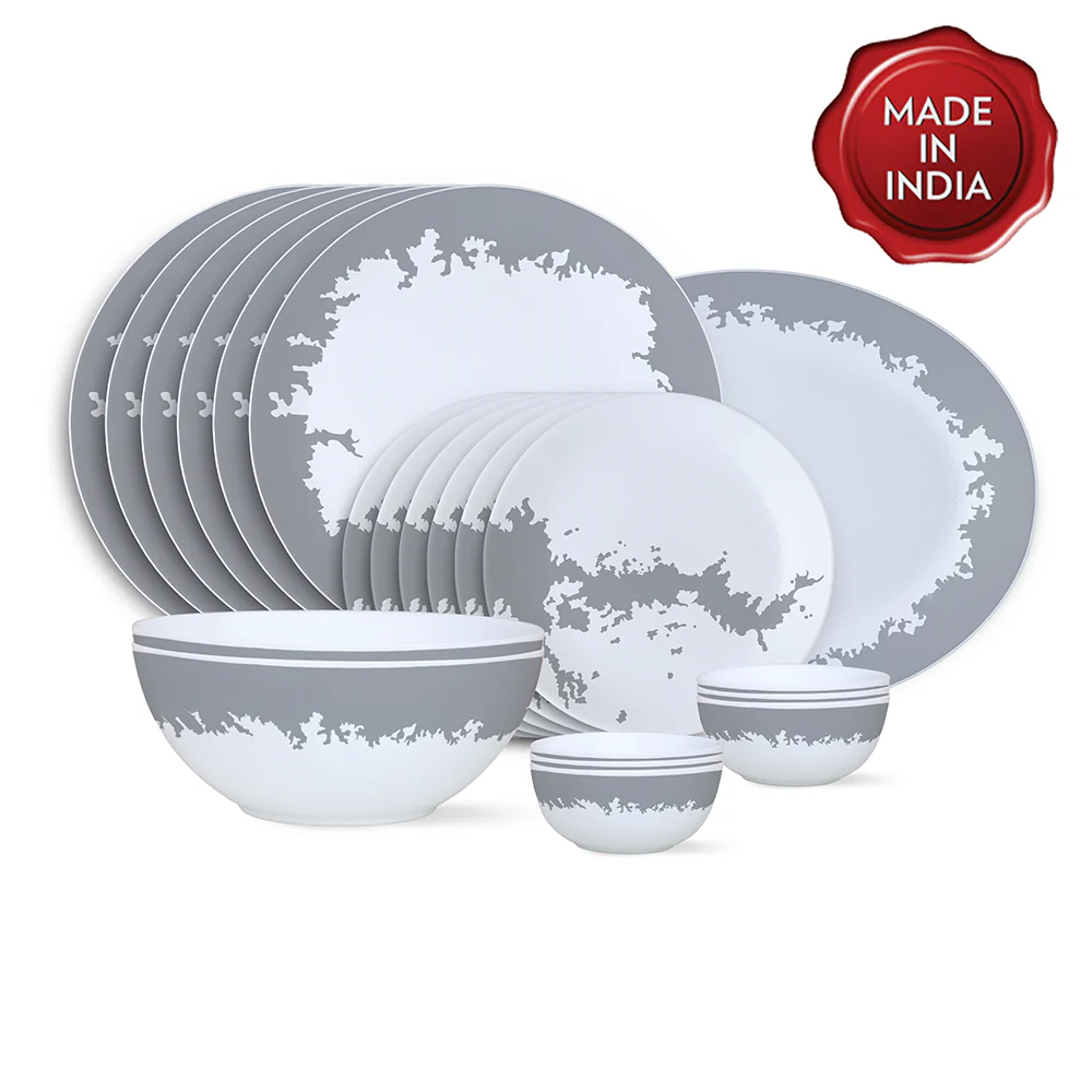 Larah by Borosil Silver Luna Dinner Set, 21 pc