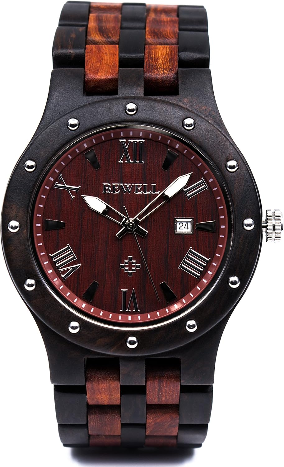 Men's Wooden Watches Handmade Analog Quartz Luminous Wristwatch