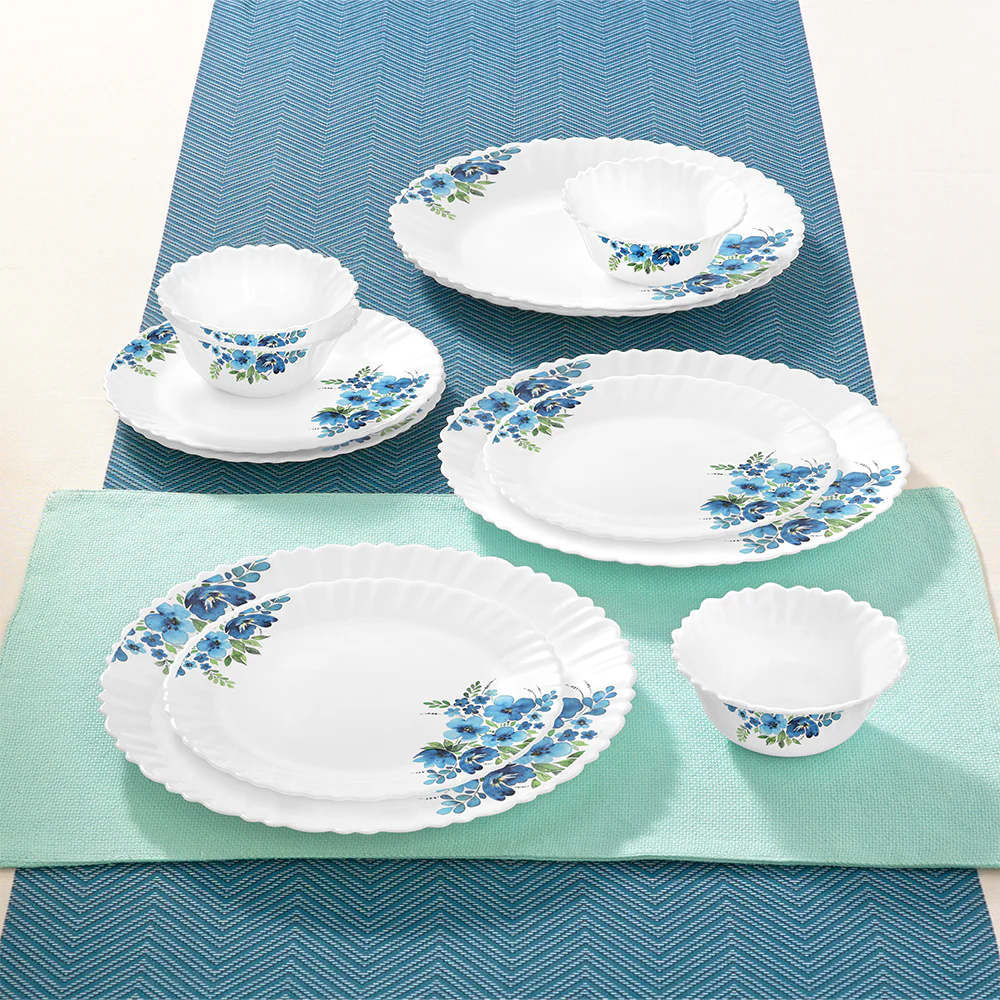 Larah by Borosil Pansy Dinner Set, 12 pc