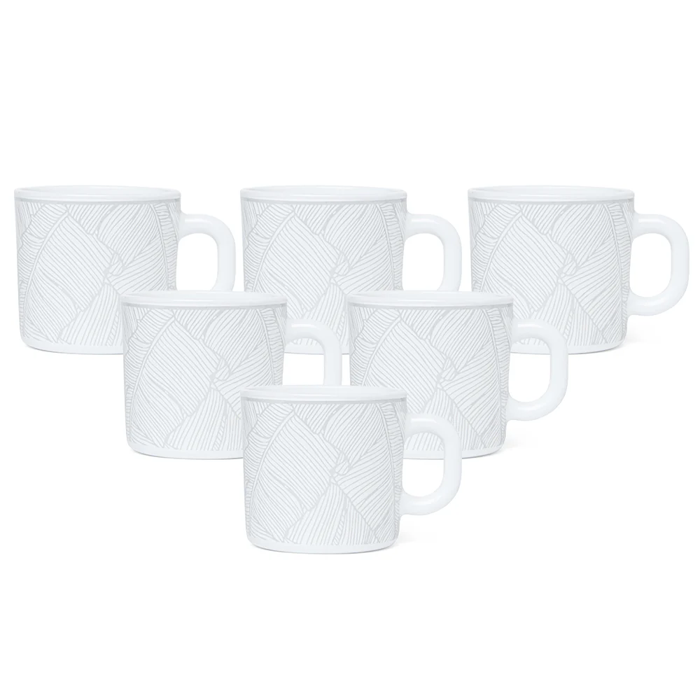Larah By Borosil Ivy Mug Set, 180ml x 6