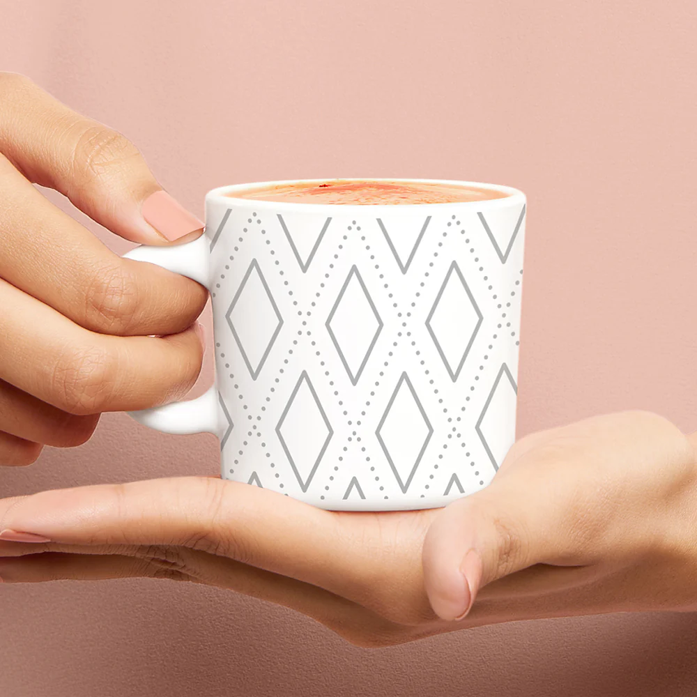 Larah by Borosil Angel Grey Mug Set, 180ml x 6