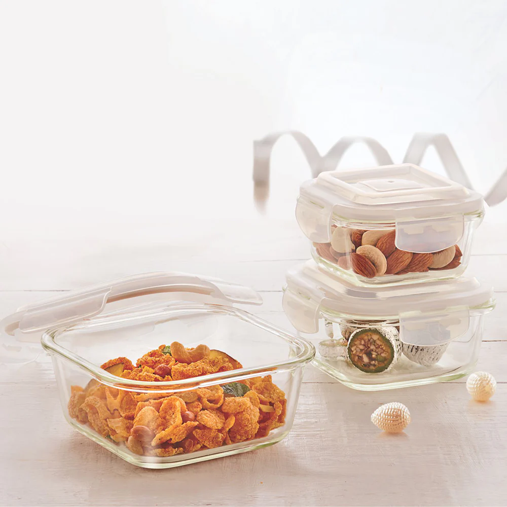 Tuff-Glass Klip n Store, Round, Set of 3, Containers