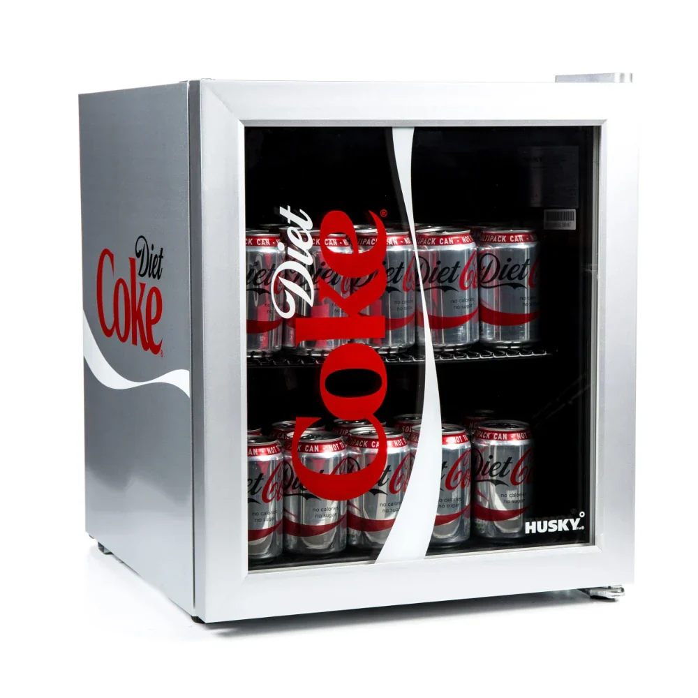 Husky 48 Litre Diet Coke Mini Fridge Cooler - Silver | HUS-HY209-HU-E